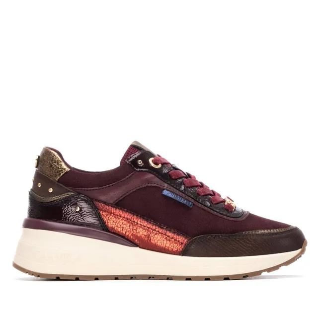 Carmela 16265203 baskets cuir bordeaux cloutées