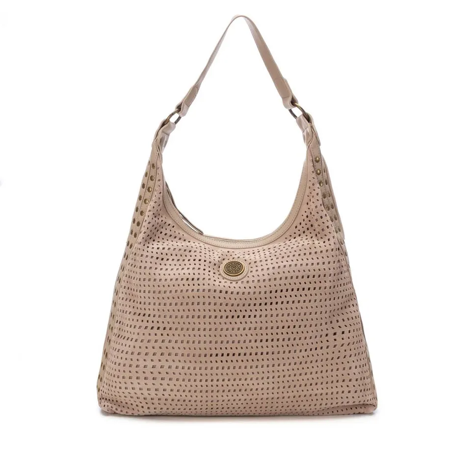 Carmela 18603902 sac épaule marron cuir clouté 39 cm