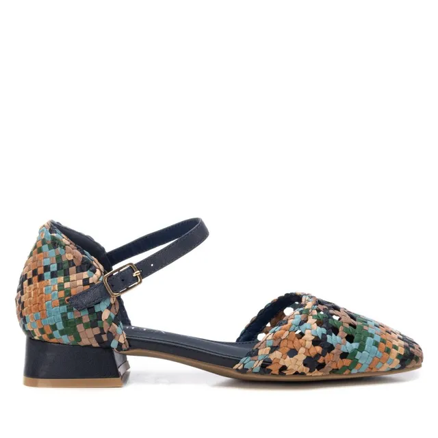 Carmela 16218703 ballerine femme bleue cuir tressée