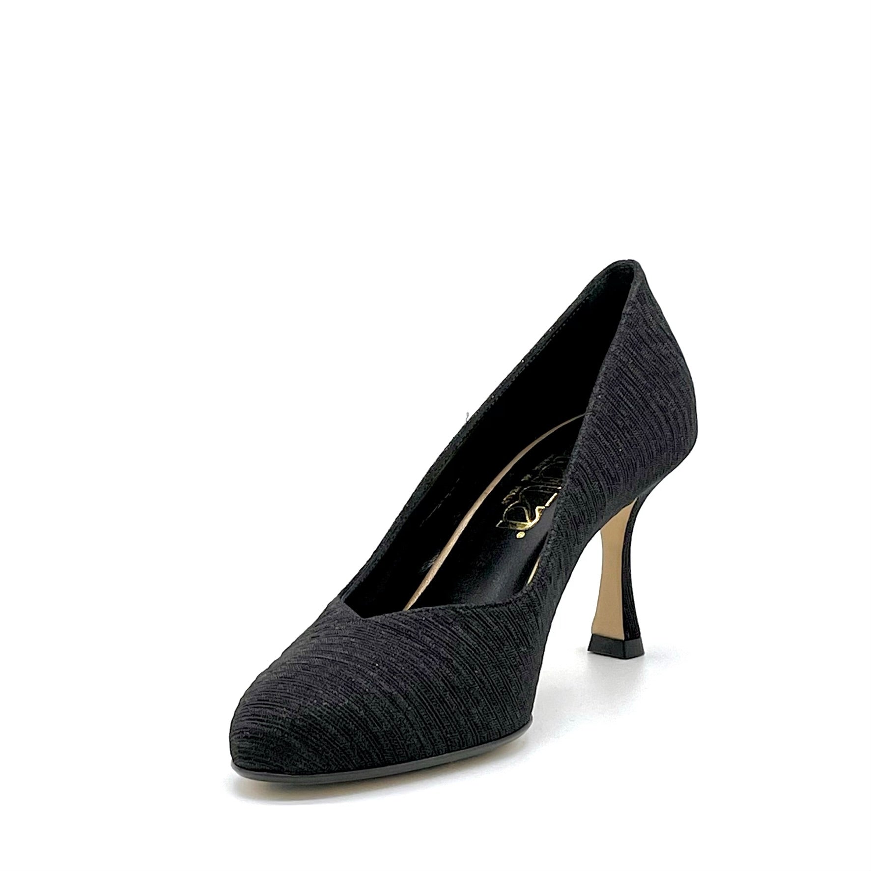 ELATA 54512 escarpins tissu noir talon 7,5 cm