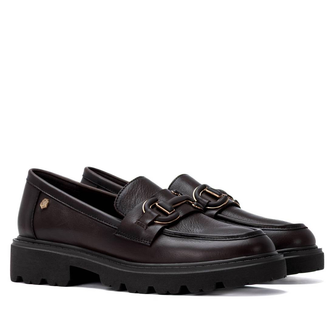 Carmela 16433607 mocassin cuir marron talon