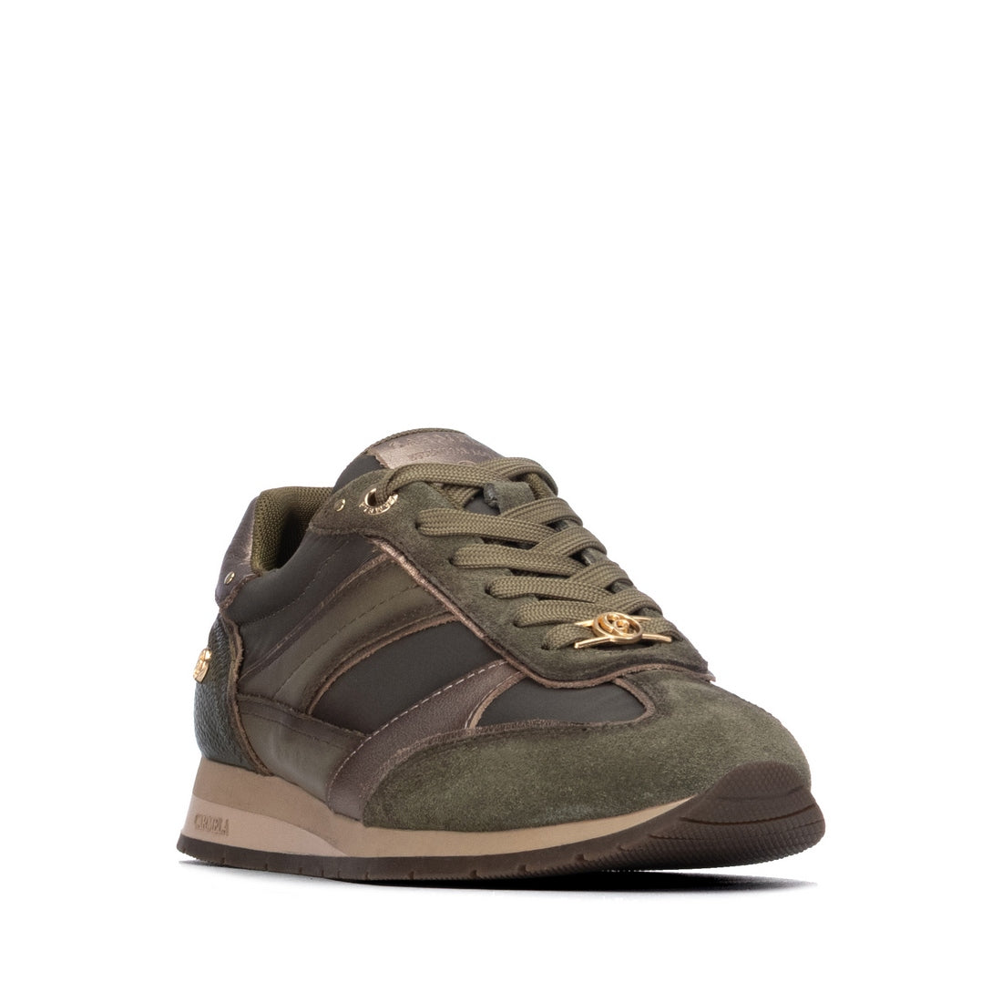 Carmela 16423301 basket verte cuir lacets semelle jog
