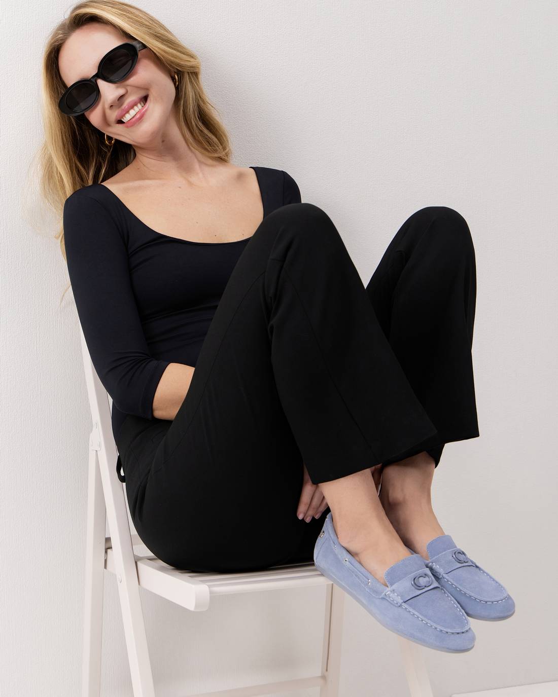 Carmela 16314304 mocassin femme bleu cuir suède
