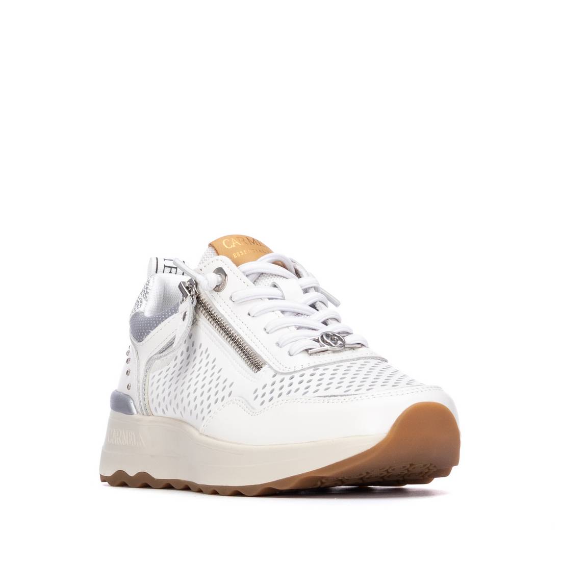 Carmela 16309803 baskets compensées cuir blanc