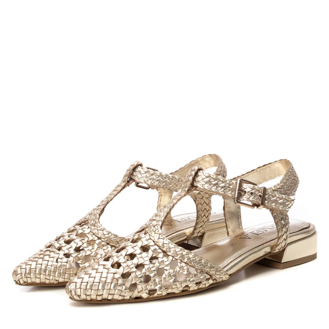 Carmela 16218401 ballerines dorées cuir tressé