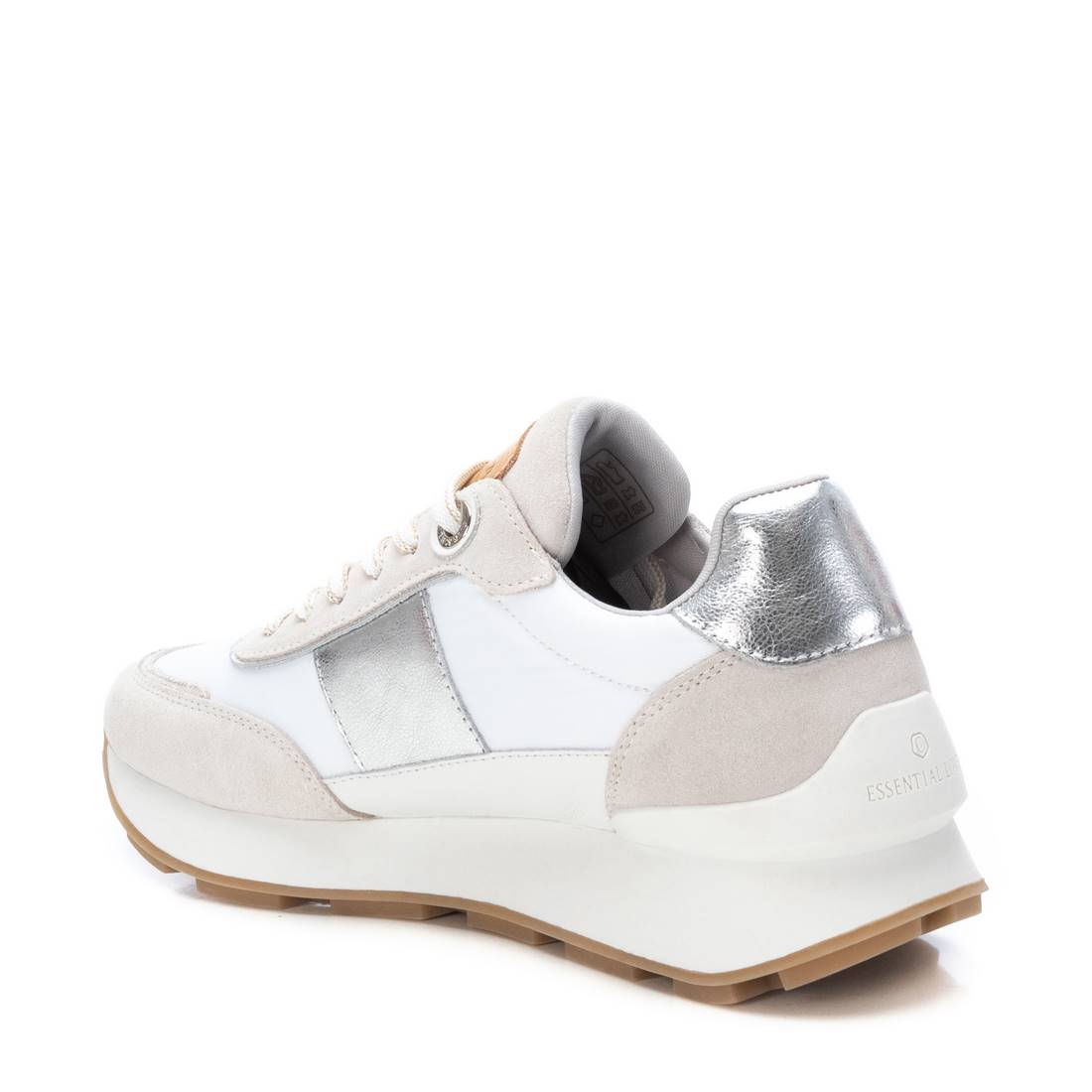 Carmela 16056007 baskets femme cuir argenté lacets