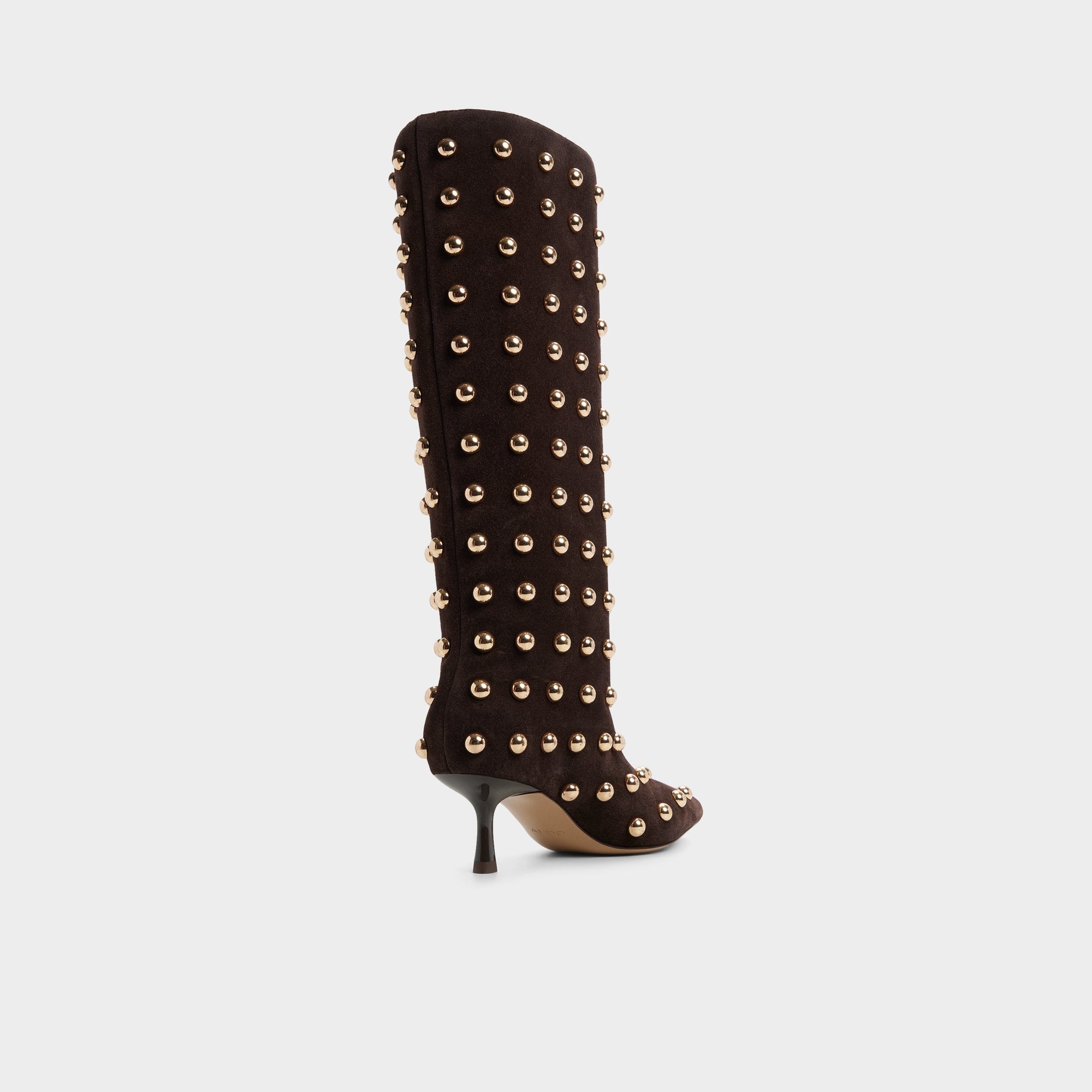ALDO Selora bottes hautes marron clous dorés talon fin