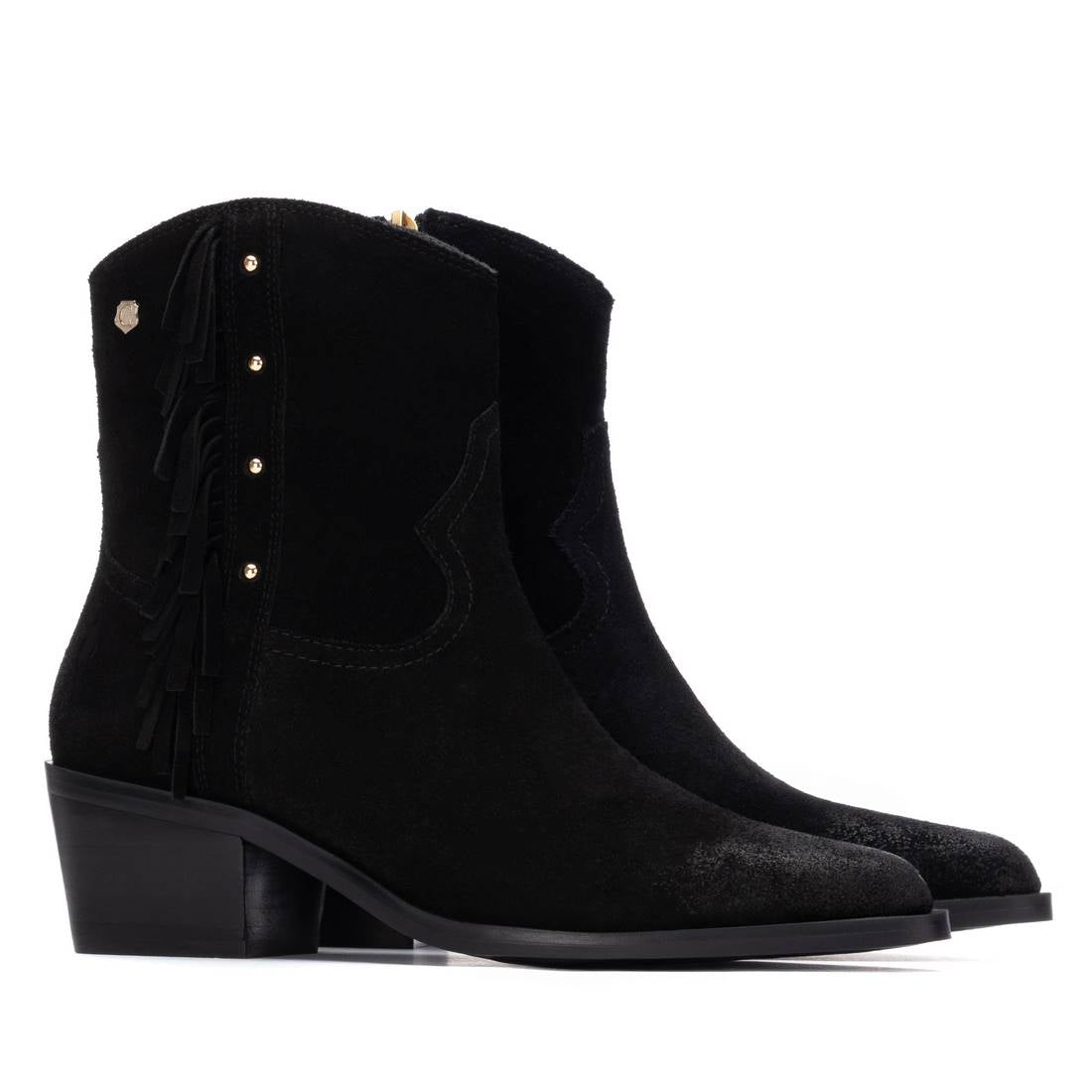 Carmela 16266303 bottine cowboy noir suède