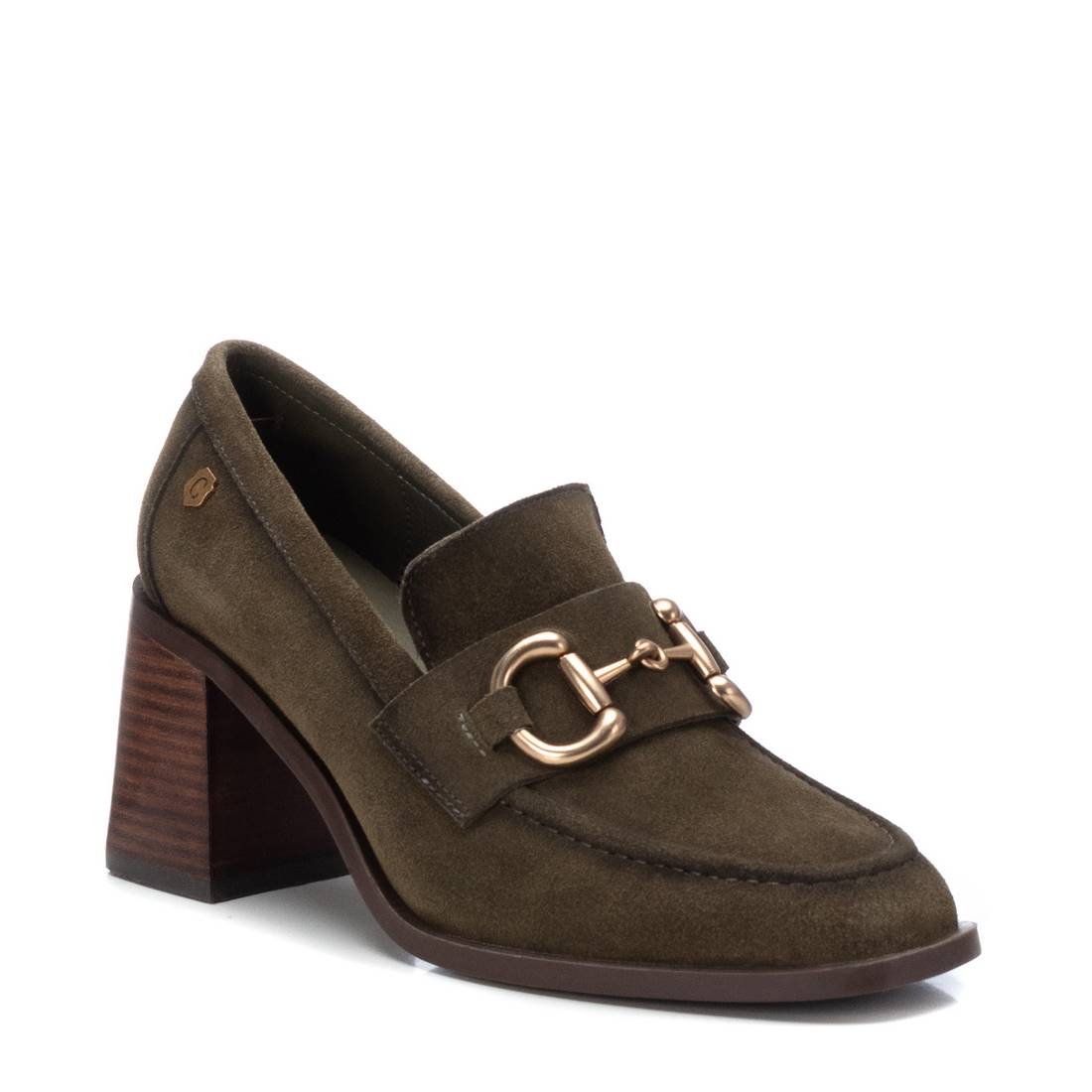 Carmela 16113802 mocassin vert daim talon 7 cm