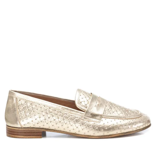 Carmela 16155804 mocassins cuir doré tressé