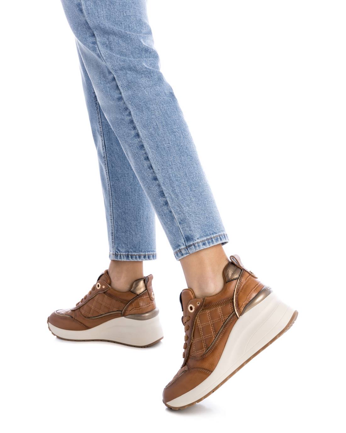 Carmela 16184503 sneaker femme marron cuir compensé 6cm