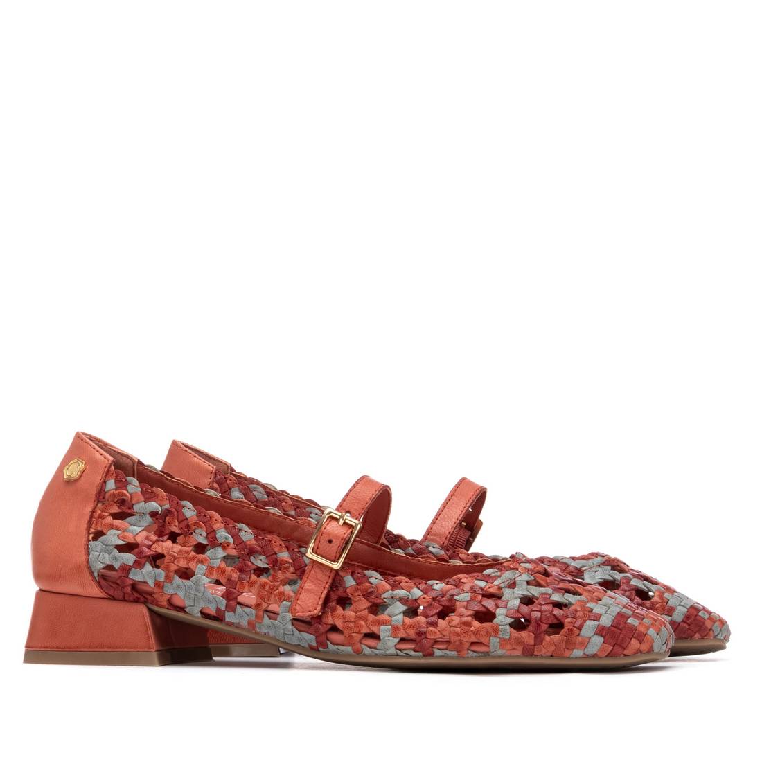 Carmela 16312805 babies cuir rouge corail talon bas