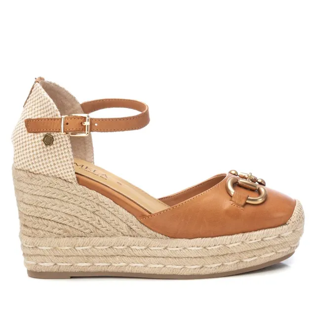 Carmela 16162702 espadrille femme cuir marron compensée 9 cm