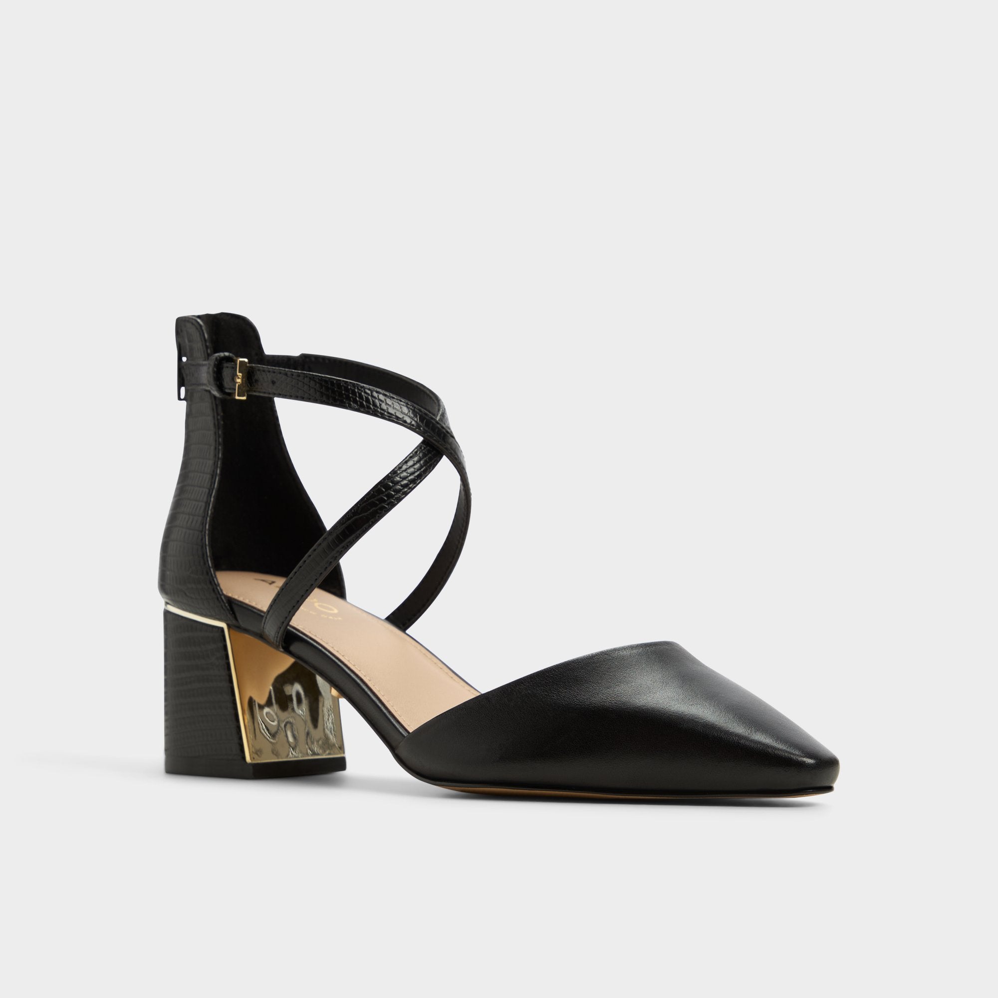 ALDO Grarwen sandales talon bloc noires métal