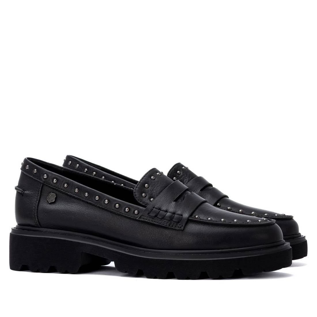 Carmela 16427101 mocassin noir cuir semelle gomme