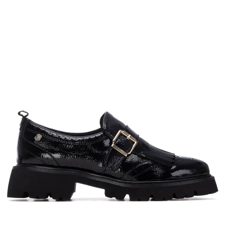 Carmela 16259405 mocassins femme noir vernis talon
