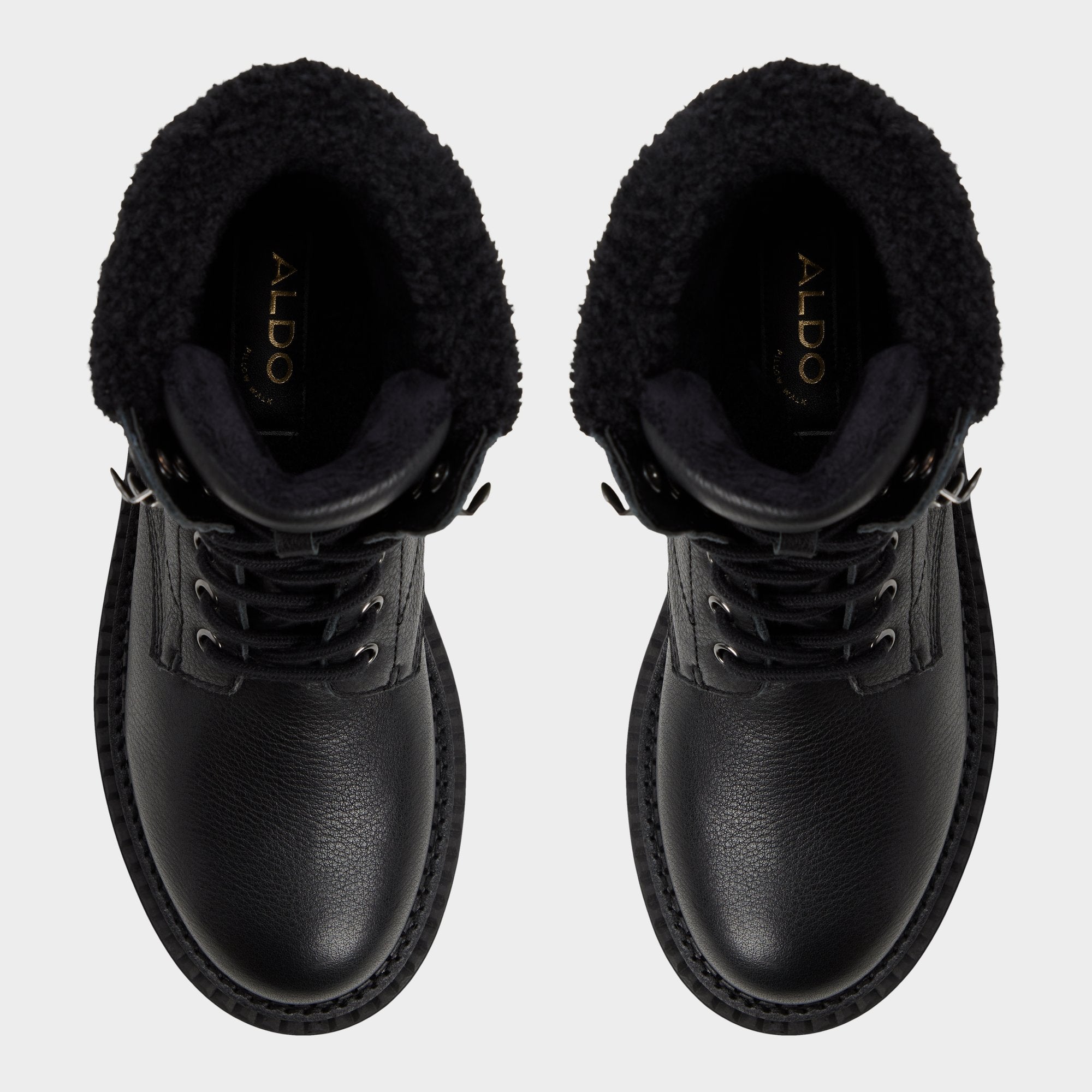 ALDO Lewellen bottines combat cuir fourrure crantée