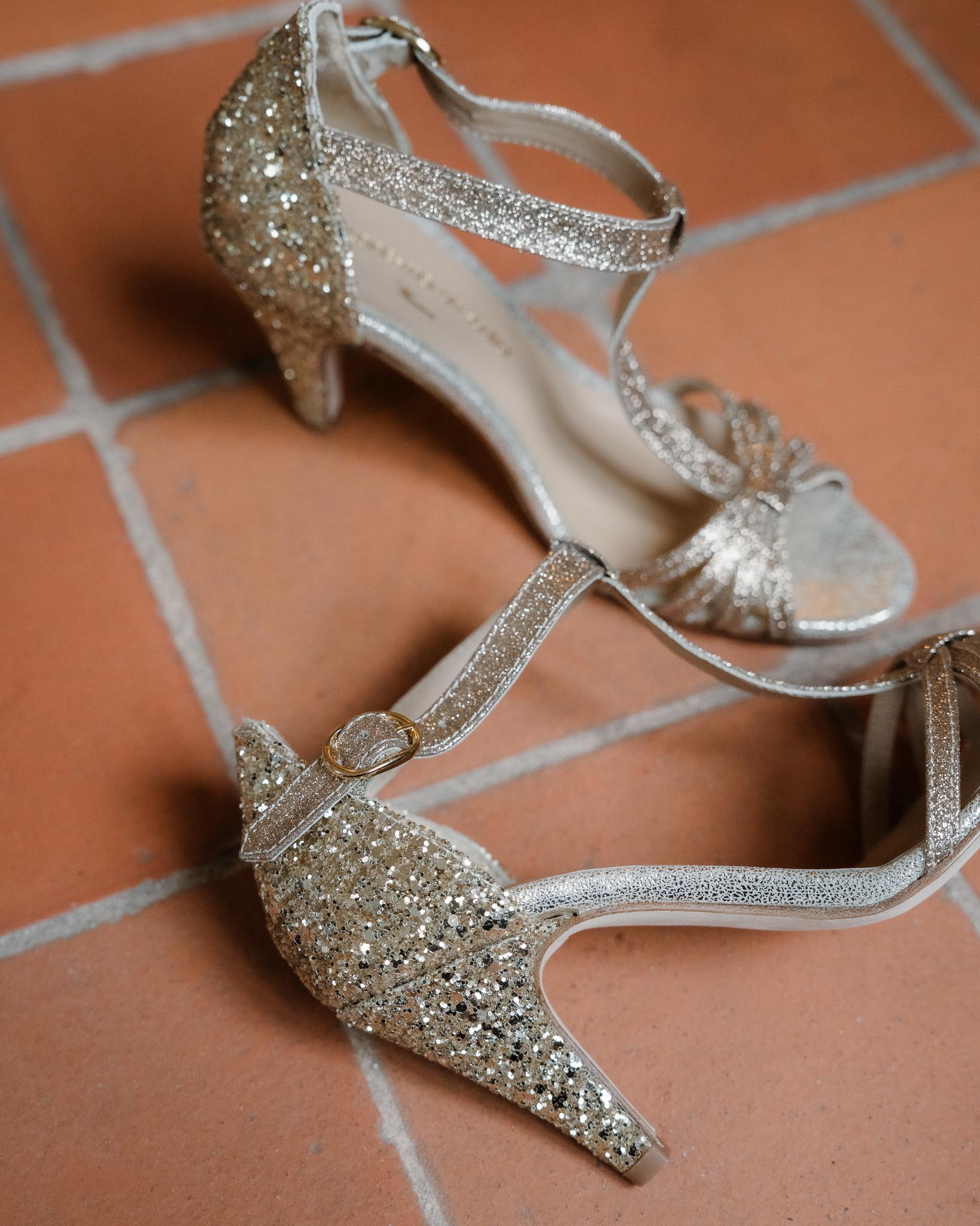 Dessine Moi Un Soulier Chloé sandales glitter champagne cuir