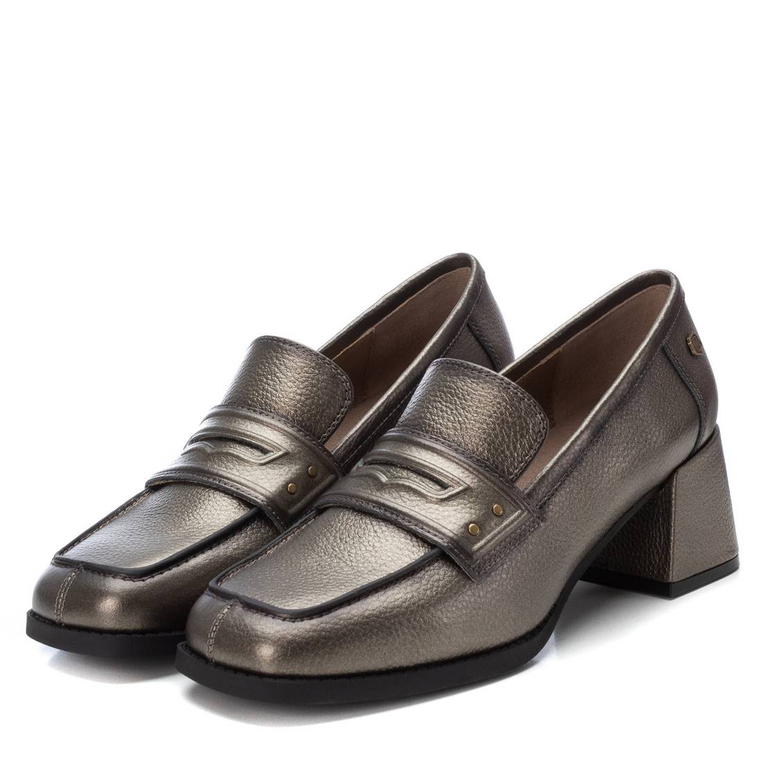 Carmela 16185304 mocassins femme gris cuir talon 5 cm