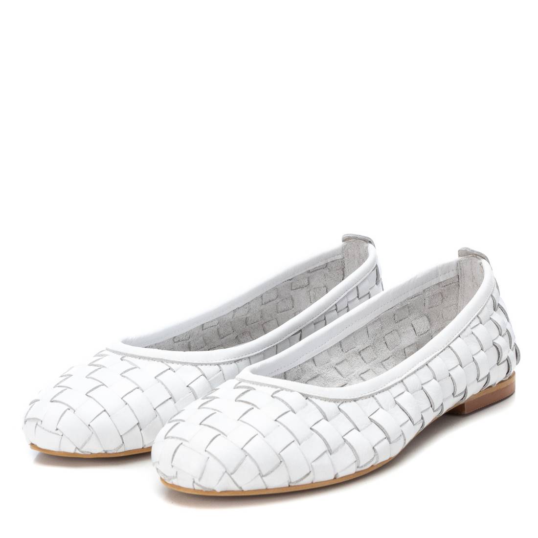 Carmela 16079603 ballerine blanche cuir tressé plat