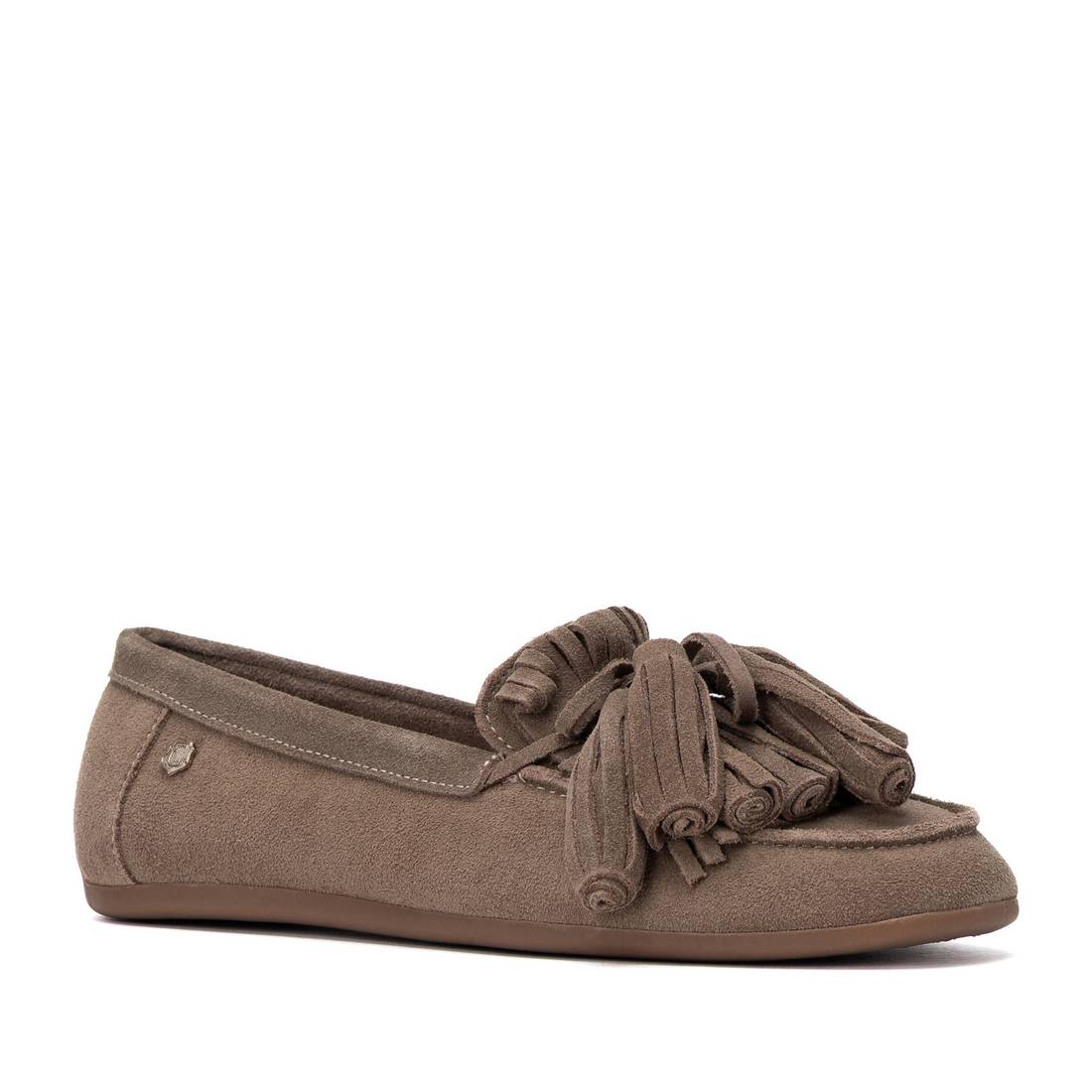 Carmela 16414602 mocassin femme cuir taupe plat confort
