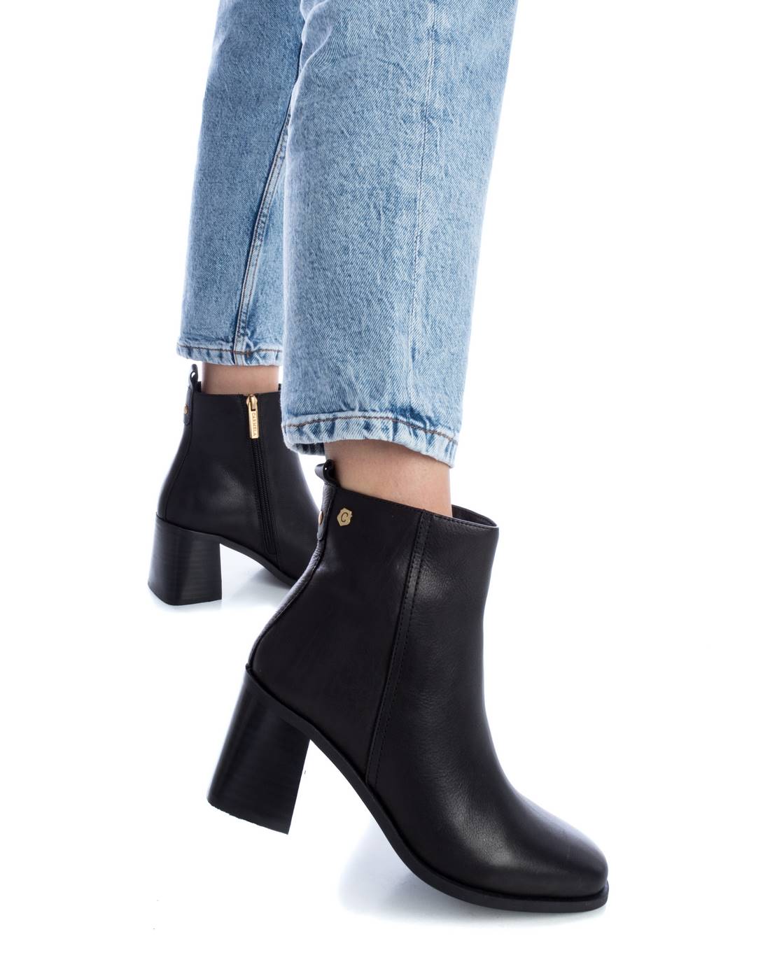 Carmela 16122801 bottines cuir noir talon 7 cm