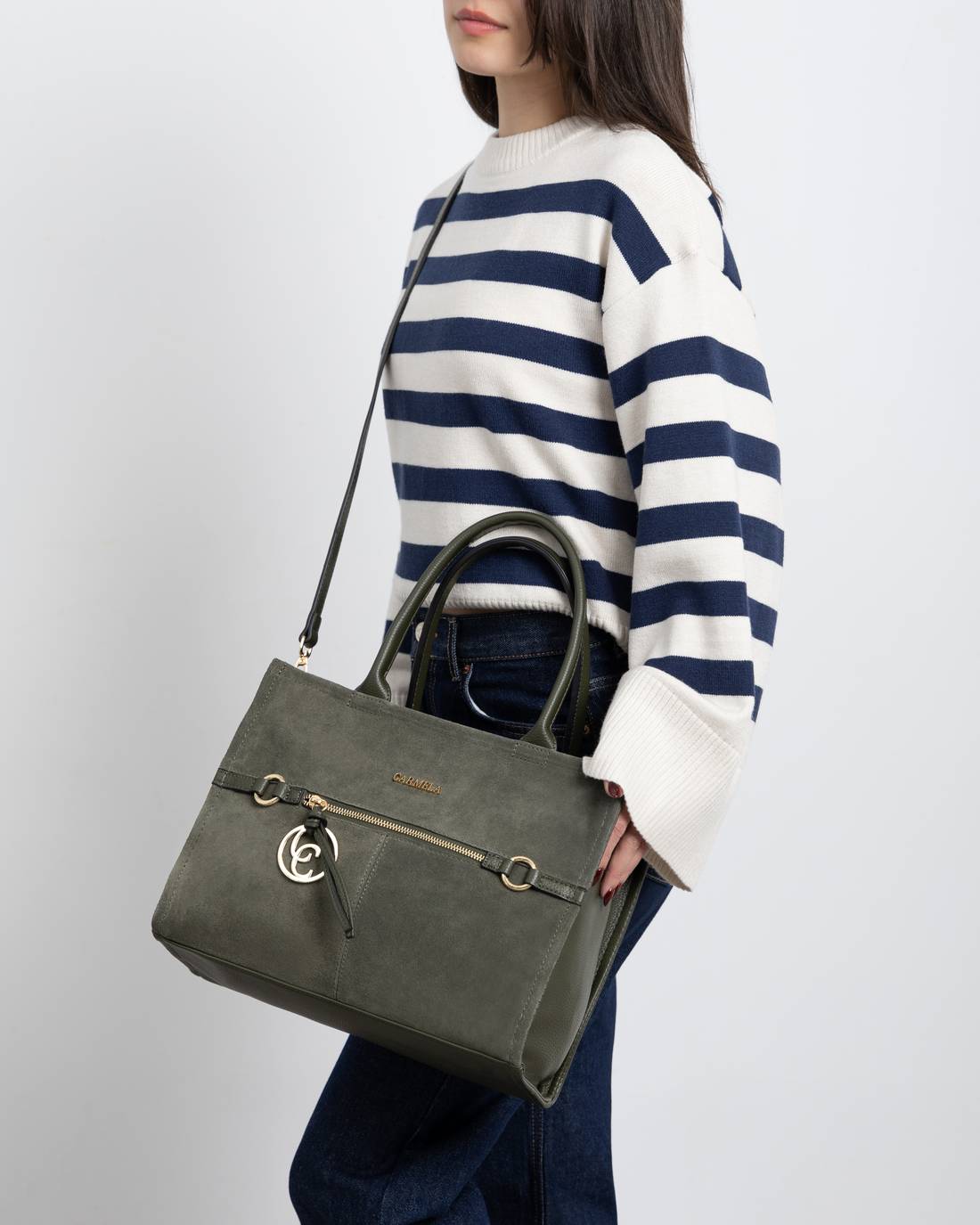 Carmela 186173 18617304 sac cuir kaki