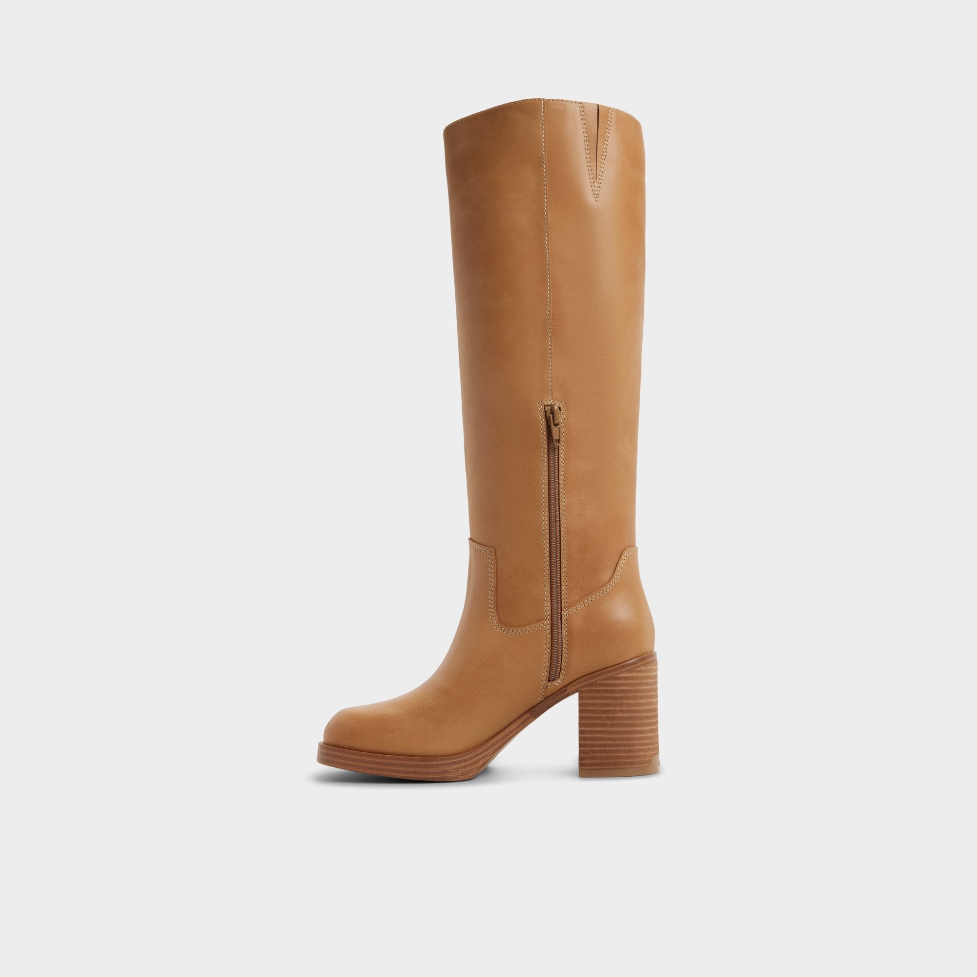 ALDO Juny botte haute marron plateforme cuir vieilli