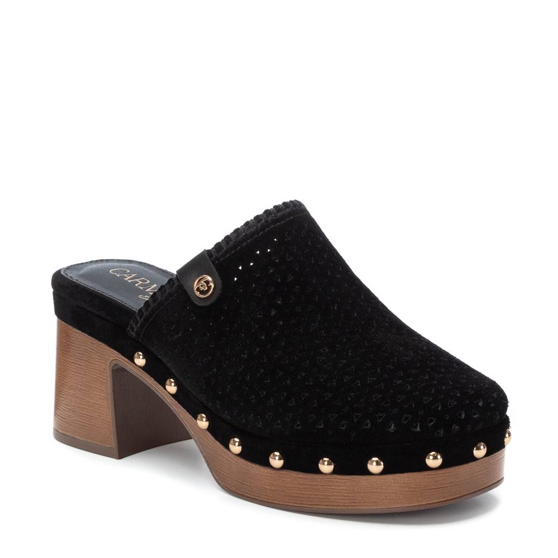 Carmela 16222004 sabot femme noir cuir talon 7 cm