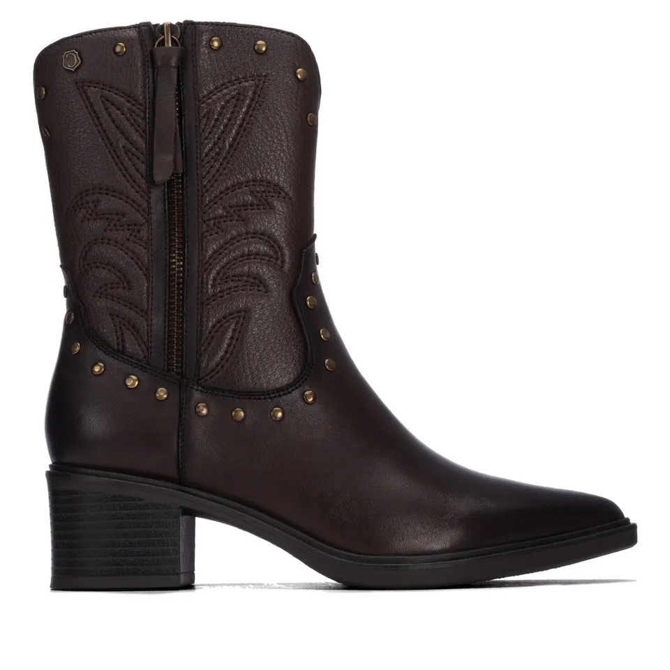Carmela 16425102 bottines cuir marron talon bas
