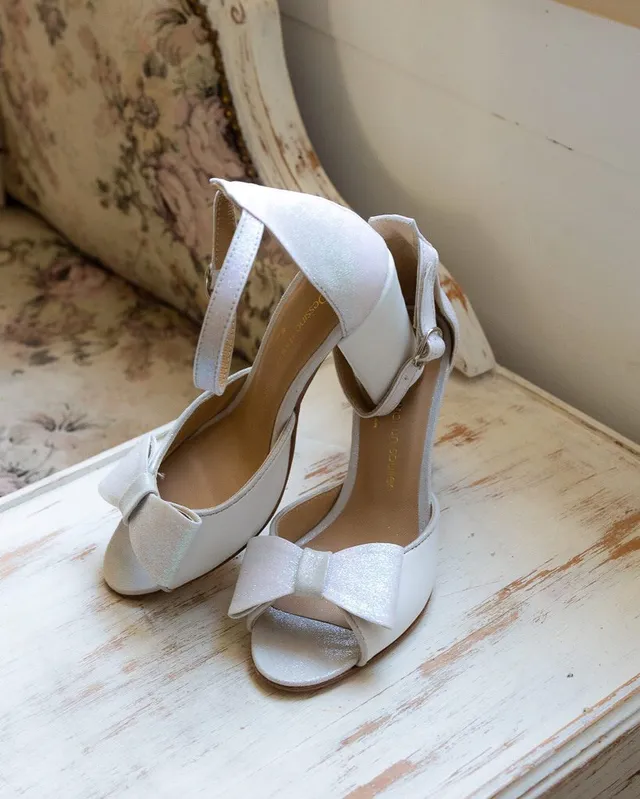 Dessine Moi Un Soulier Charlotte sandale blanche cuir paillettes