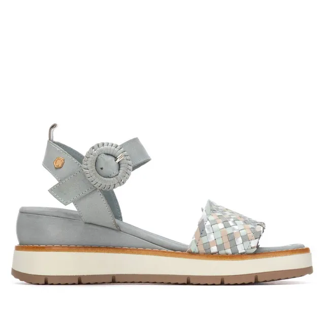 Carmela 16315501 sandale cuir jeans compensée