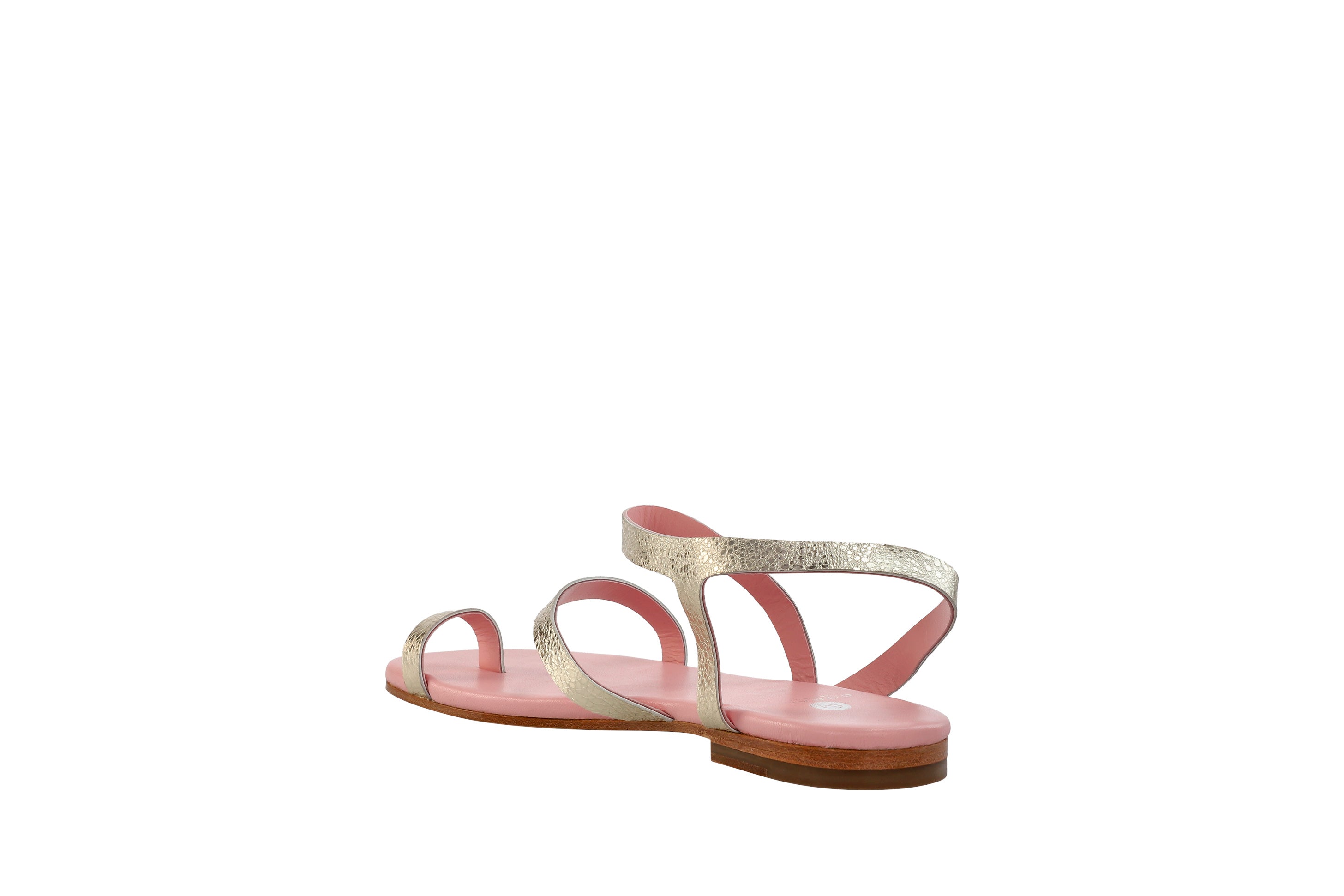 Coralie Masson Lola sandales plates doré cuir talon 2 cm
