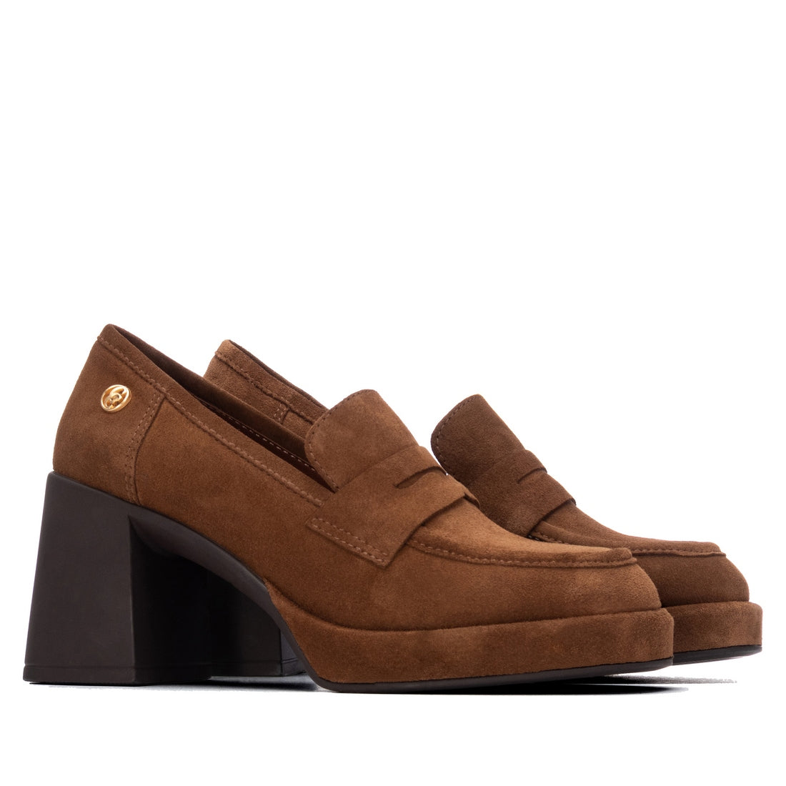 Carmela 16440001 Mocassins Femme Camel Talon Moyen