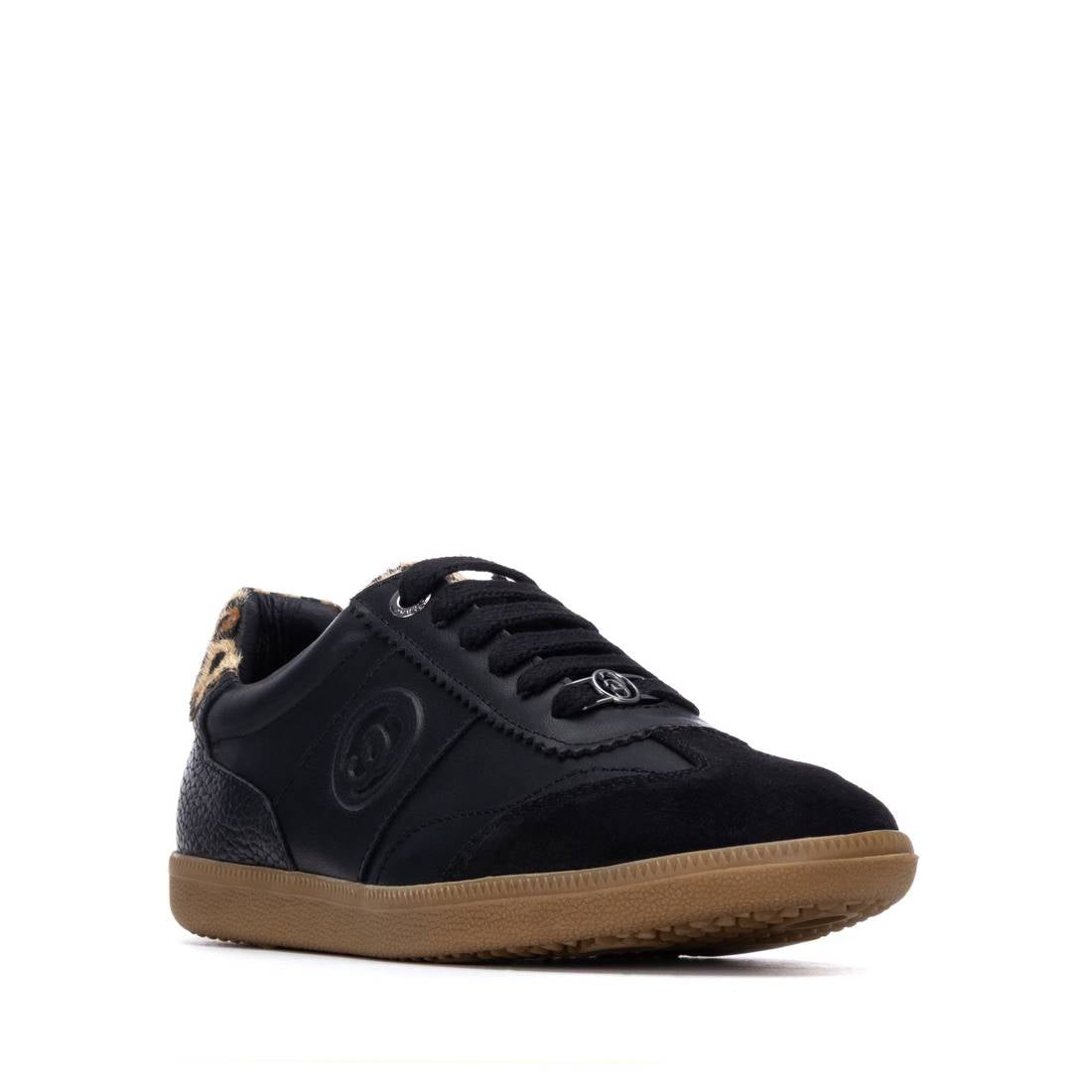 Carmela 16264004 baskets femme noir cuir imprimé