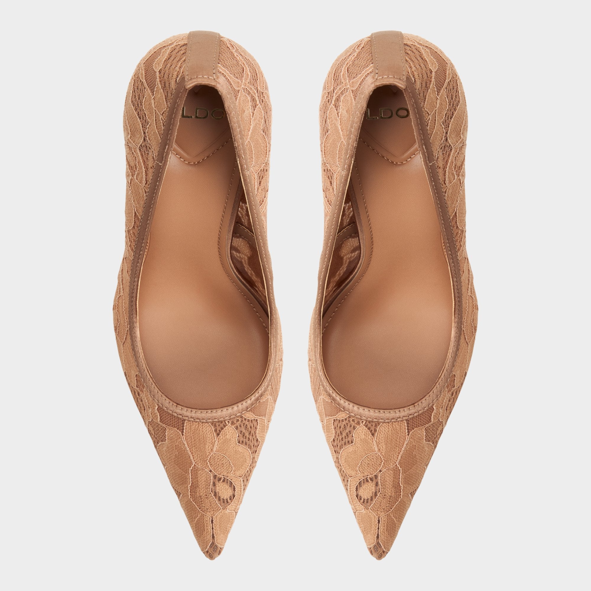 ALDO Starrla escarpins beiges dentelle talon haut