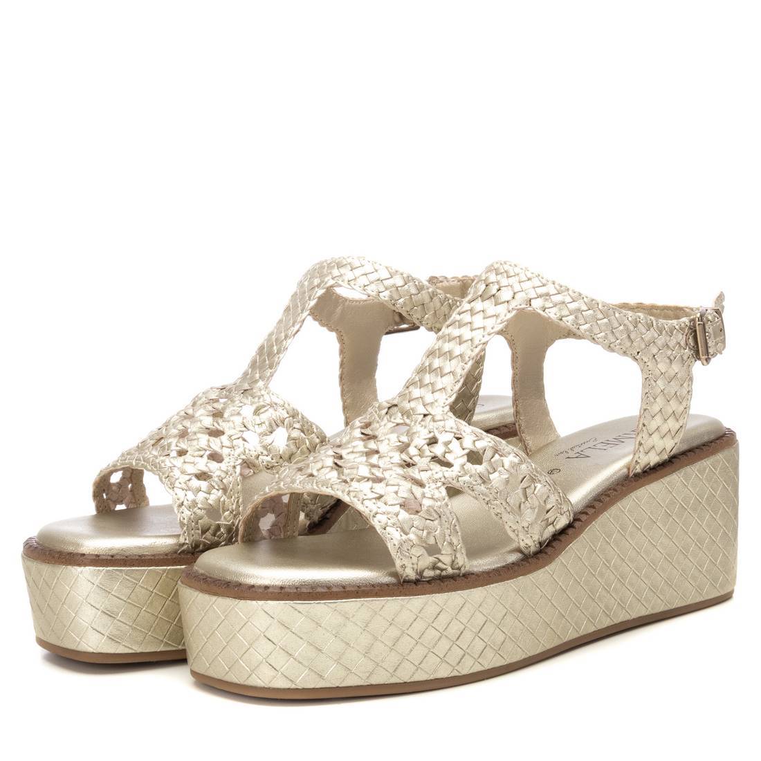 Carmela 16223101 sandale cuir doré compensée