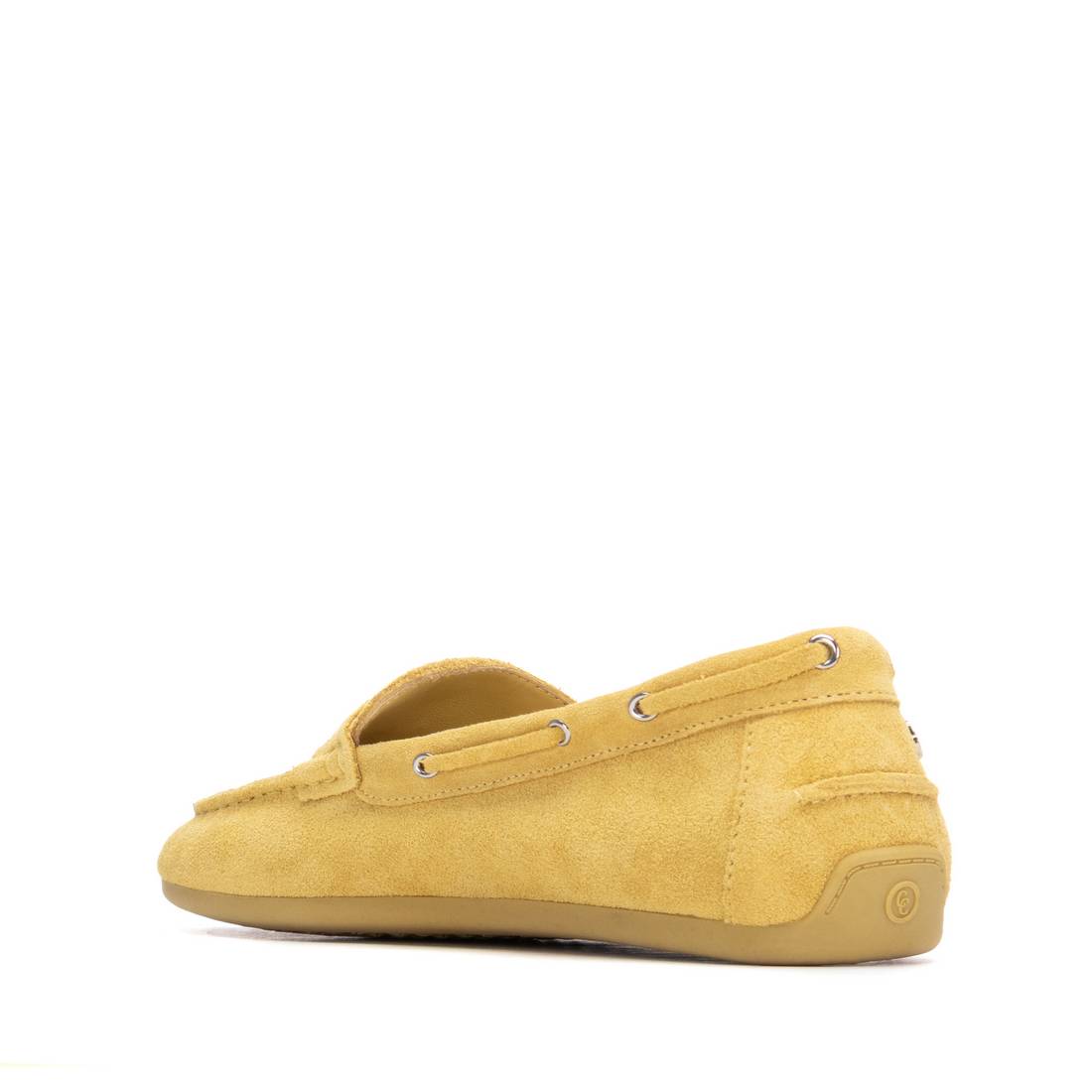 Carmela 16314305 mocassin plat jaune cuir suédé