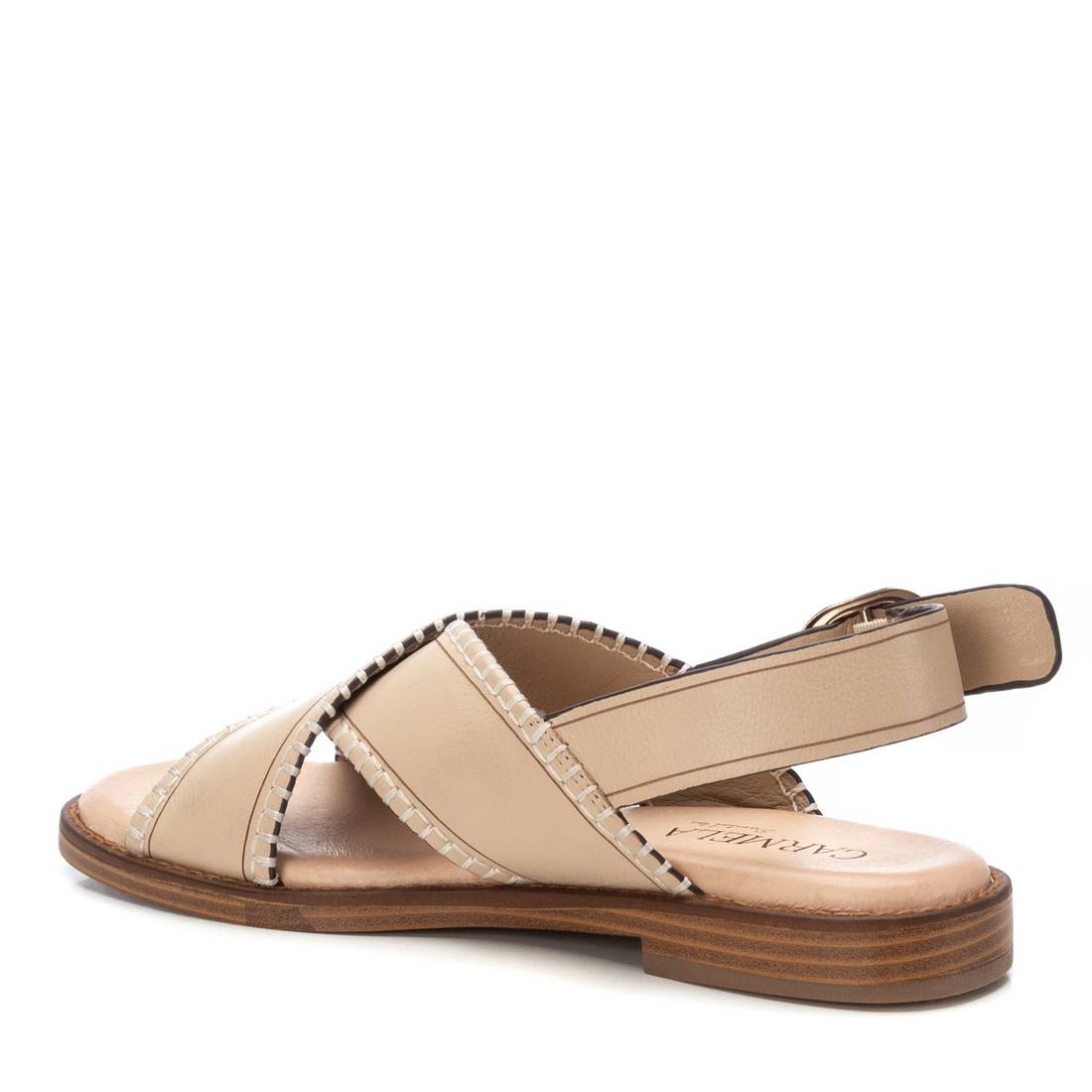 Carmela 16220103 sandale femme beige cuir boucle