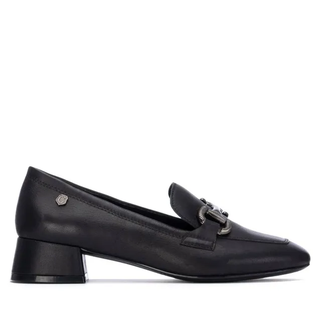 Carmela 16253905 mocassins femme noirs cuir chaîne