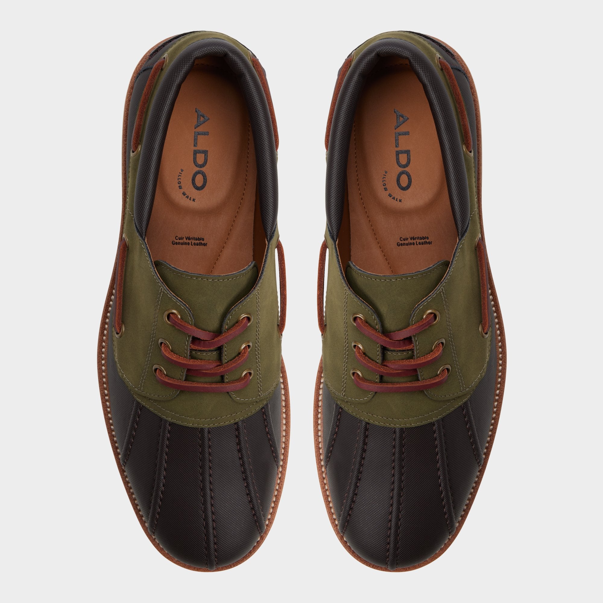 ALDO Finn chaussures bateau toile olive homme