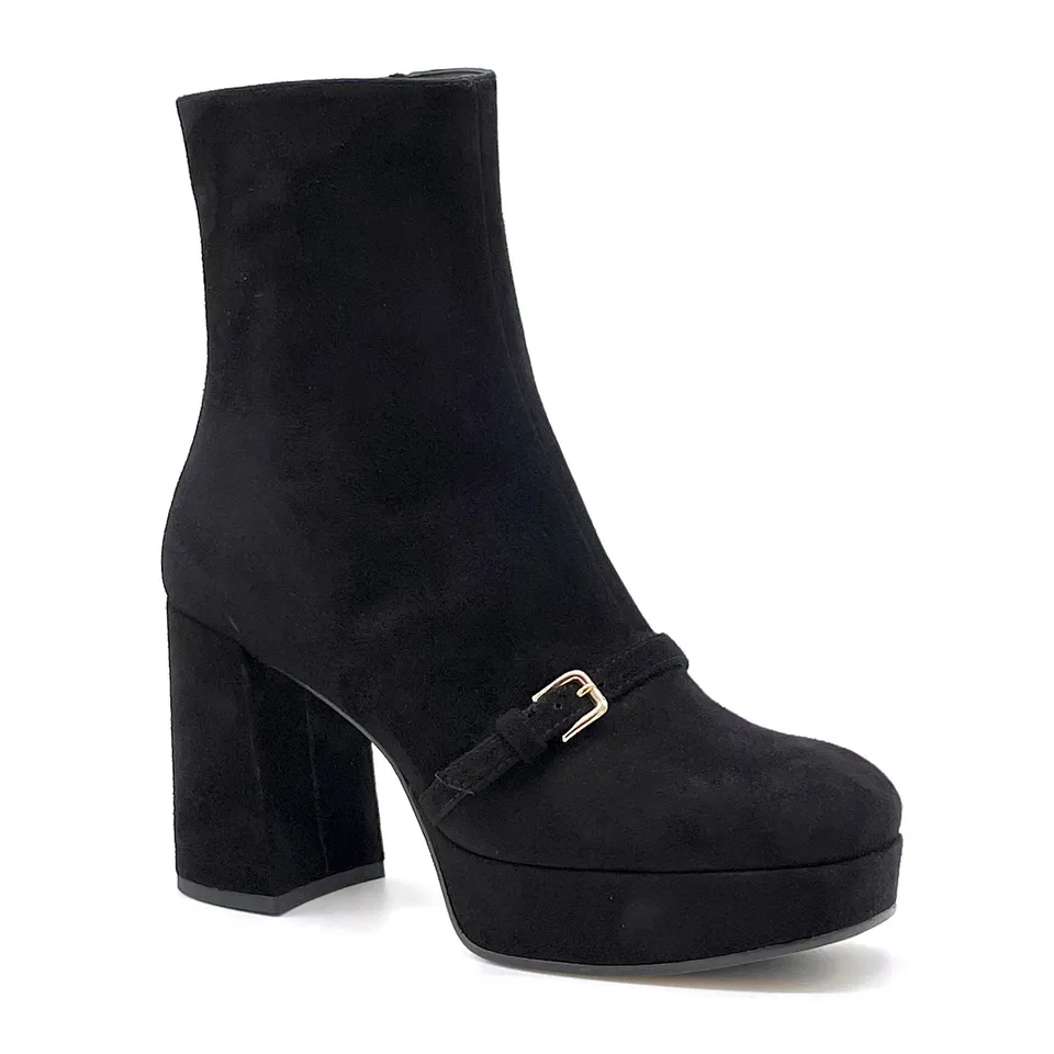 Elata 51510 bottines suède noir talon 9 cm