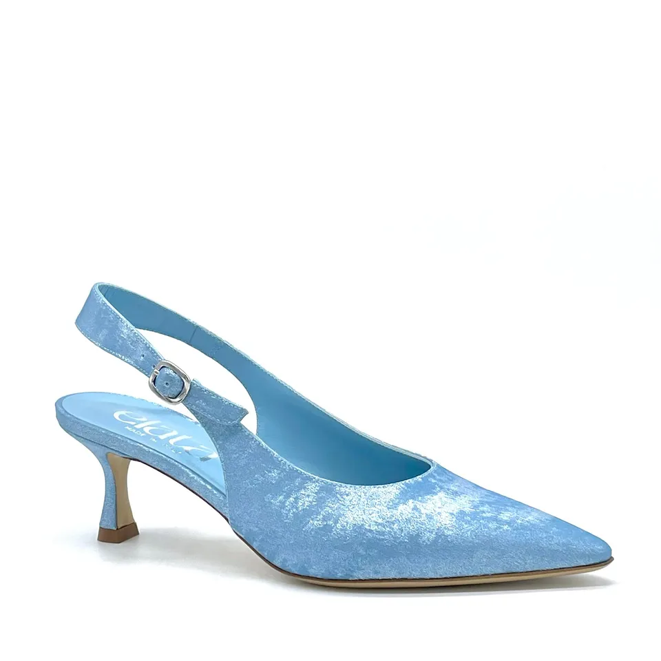 ELATA 15111 escarpins slingback satin ciel
