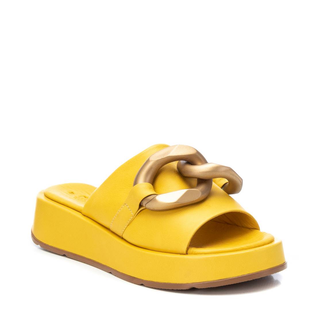 Carmela 16077404 sandales cuir jaune plateforme