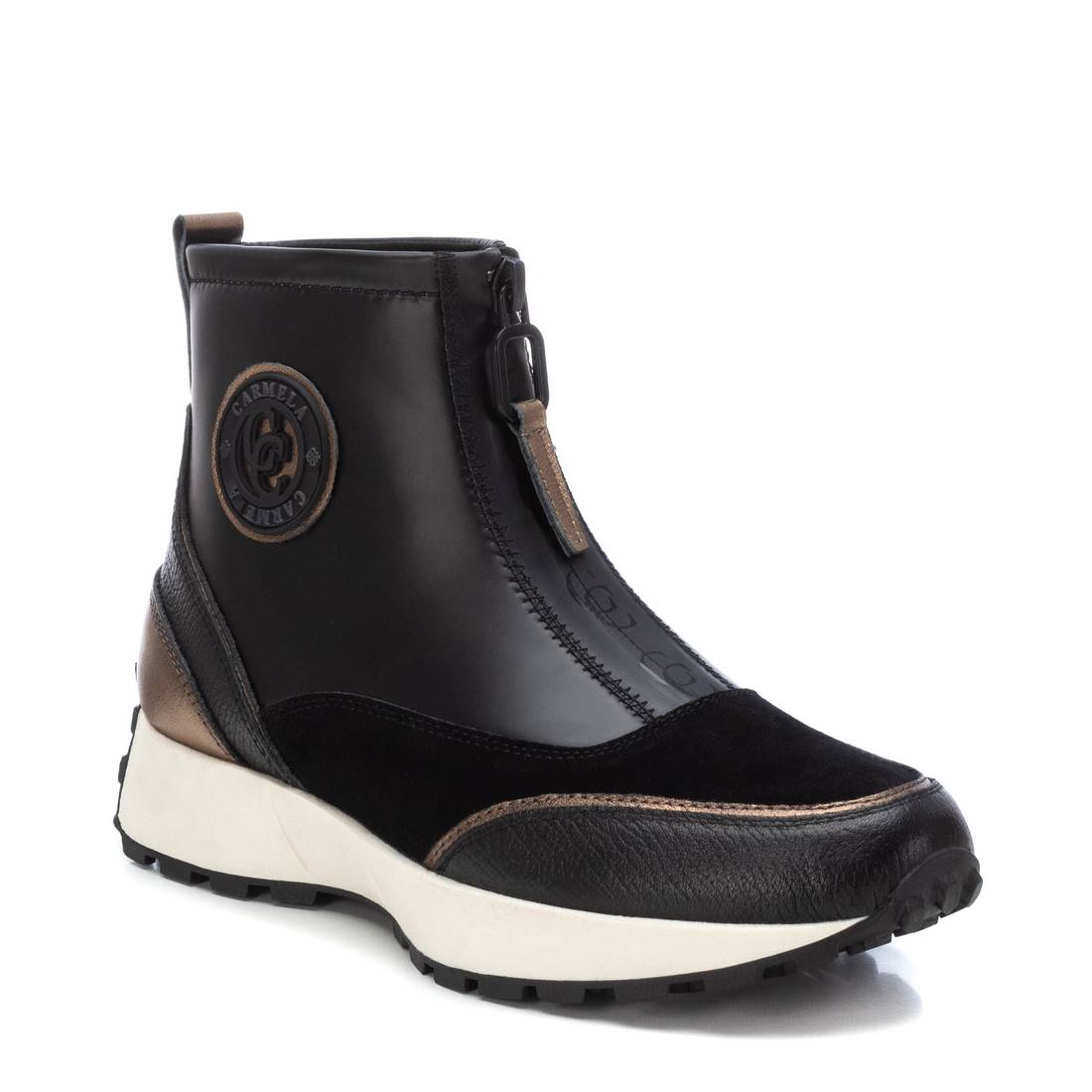 Carmela 16199502 bottine femme noire cuir plat