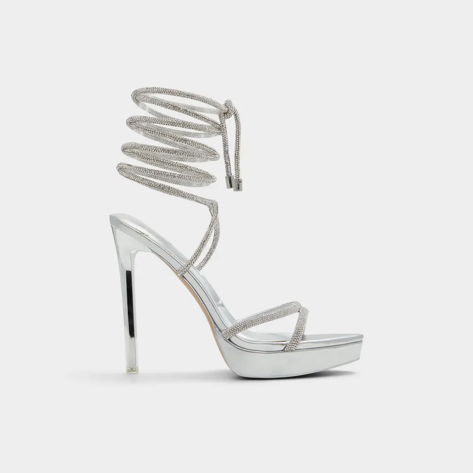 Aldo Izabella sandales plateforme argenté strass