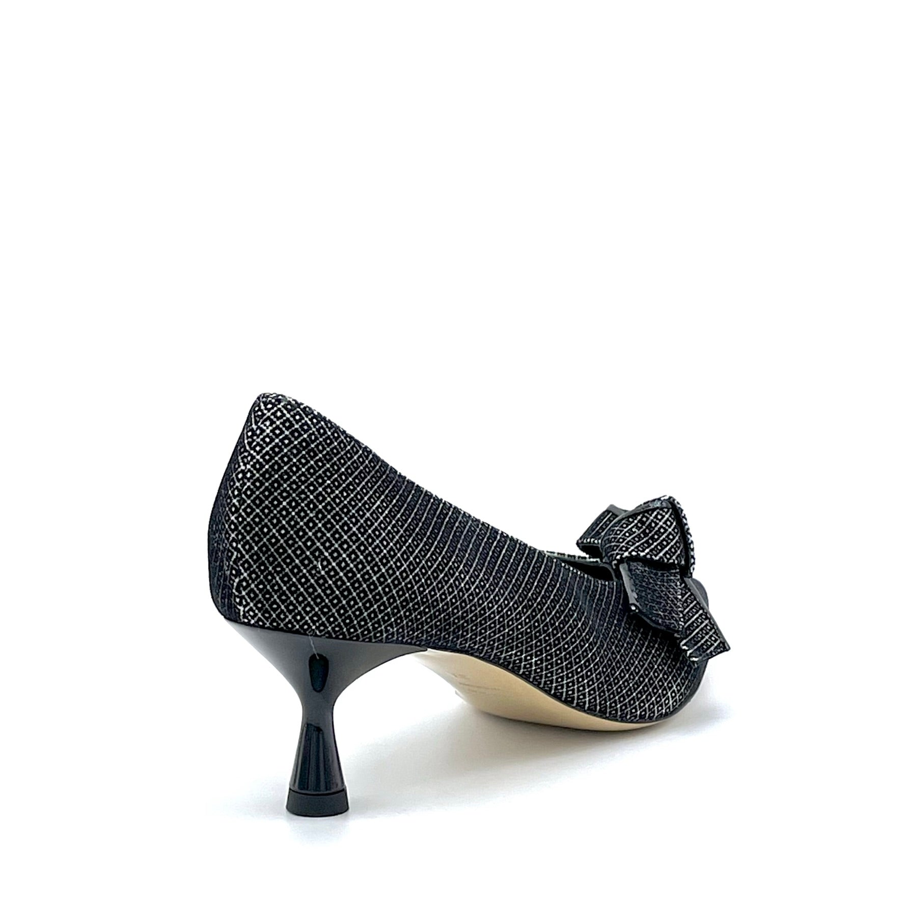 Elata 54515 escarpin suède imprimé nœud 5,5 cm