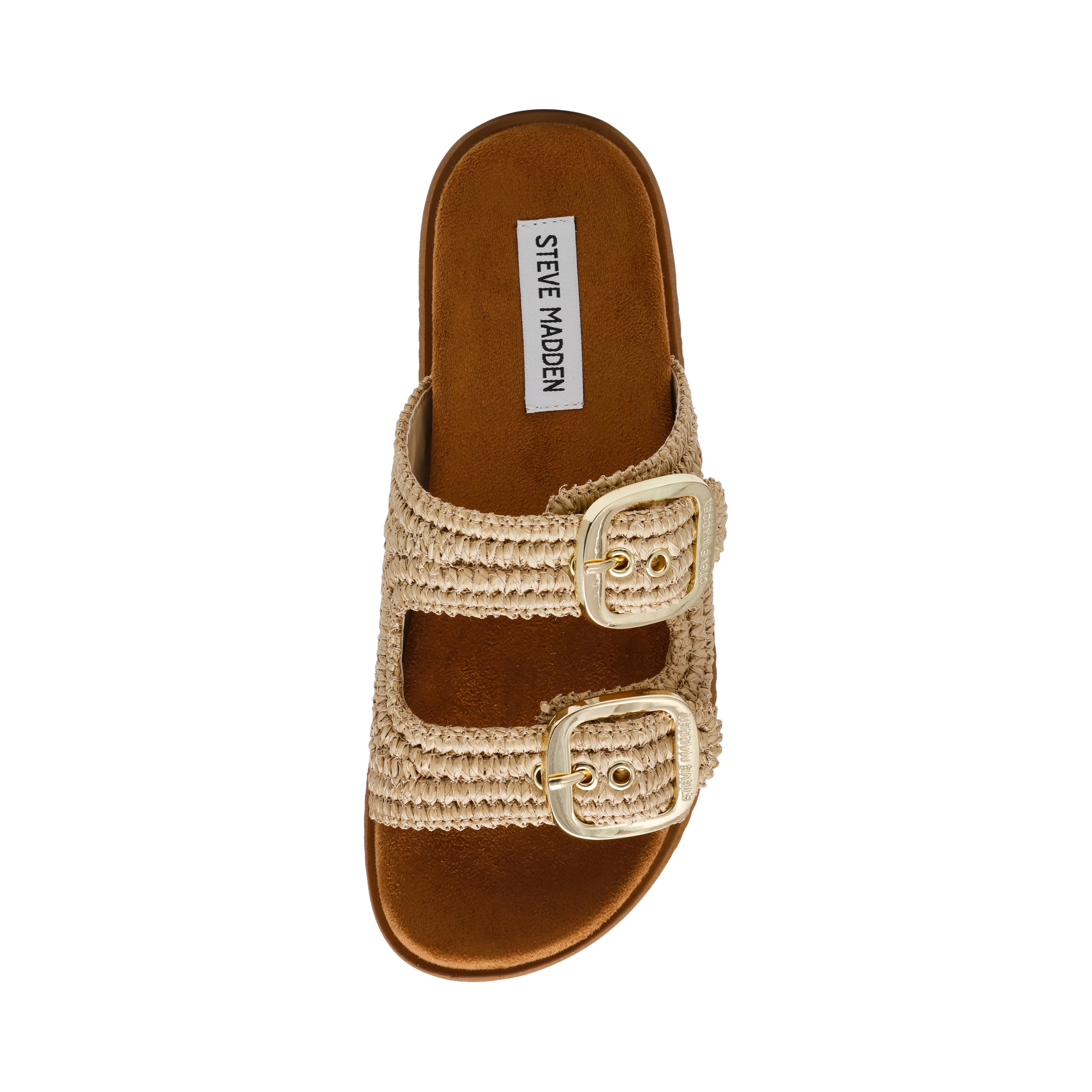 Steve Madden Miramar sandales raphia naturel plates