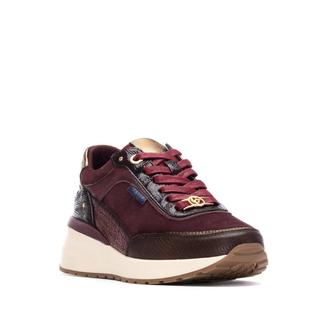 Carmela 16265203 baskets cuir bordeaux cloutées