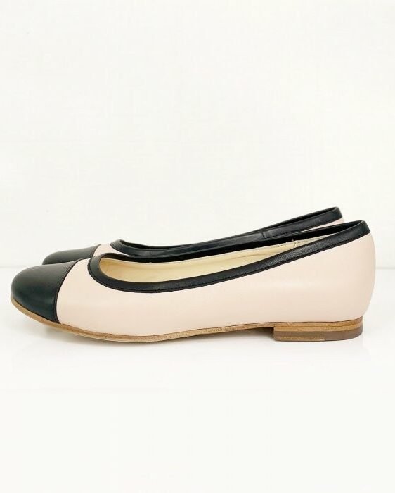 Dessine Moi Un Soulier ballerine cuir noir beige rosé